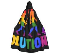 WDXQHY Human evolution silhouette Adult Halloween Cloak with Hood Comfortable Elastic Party Cape Perfect for Costumes Cosplay Halloween Parties Hooded Cloak