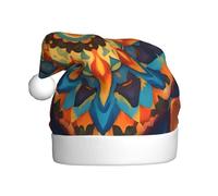 WDXQHY Kaleidoscope Mandala Adult Plush Christmas Hat Festive Holiday Decoration and Party Accessory Christmas hat for Adult Holiday party decorations hat