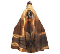 WDXQHY Meerkats in the desert Halloween Hooded Cloak Full Print Polyester Costume Cape for Cosplay Parties Masquerades Comic Cons Lightweight Comfortable No-Itch Fabric with Tie Closure