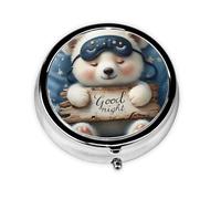 WDXQHY Mini Round Pill Box Compact and Portable Made with Electroplated Iron Eco-Friendly Travel Organizer for Medication Home Office or On-The-Go Use Convenient 3-Compartment Design