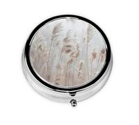 WDXQHY Mini Round Pill Box Compact and Portable Made with Electroplated Iron Eco-Friendly Travel Organizer for Medication Home Office or On-The-Go Use Convenient 3-Compartment Design