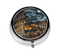 WDXQHY Mini Round Pill Box Compact and Portable Made with Electroplated Iron Eco-Friendly Travel Organizer for Medication Home Office or On-The-Go Use Convenient 3-Compartment Design