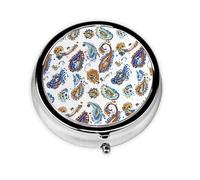 WDXQHY Mini Round Pill Box Compact and Portable Made with Electroplated Iron Eco-Friendly Travel Organizer for Medication Home Office or On-The-Go Use Convenient 3-Compartment Design