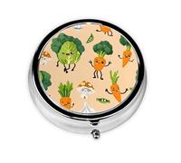 WDXQHY Mini Round Pill Box Compact and Portable Made with Electroplated Iron Eco-Friendly Travel Organizer for Medication Home Office or On-The-Go Use Convenient 3-Compartment Design