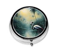 WDXQHY Mini Round Pill Box Compact and Portable Made with Electroplated Iron Eco-Friendly Travel Organizer for Medication Home Office or On-The-Go Use Convenient 3-Compartment Design