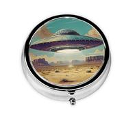 WDXQHY Mini Round Pill Box Compact and Portable Made with Electroplated Iron Eco-Friendly Travel Organizer for Medication Home Office or On-The-Go Use Convenient 3-Compartment Design