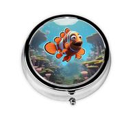 WDXQHY Mini Round Pill Box Compact and Portable Made with Electroplated Iron Eco-Friendly Travel Organizer for Medication Home Office or On-The-Go Use Convenient 3-Compartment Design