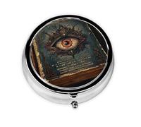 WDXQHY Mini Round Pill Box Compact and Portable Made with Electroplated Iron Eco-Friendly Travel Organizer for Medication Home Office or On-The-Go Use Convenient 3-Compartment Design