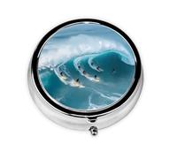 WDXQHY Mini Round Pill Box Compact and Portable Made with Electroplated Iron Eco-Friendly Travel Organizer for Medication Home Office or On-The-Go Use Convenient 3-Compartment Design