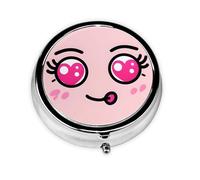 WDXQHY Mini Round Pill Box Compact and Portable Made with Electroplated Iron Eco-Friendly Travel Organizer for Medication Home Office or On-The-Go Use Convenient 3-Compartment Design