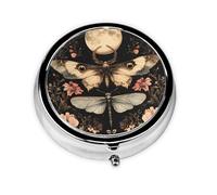 WDXQHY Mini Round Pill Box Compact and Portable Made with Electroplated Iron Eco-Friendly Travel Organizer for Medication Home Office or On-The-Go Use Convenient 3-Compartment Design