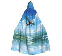 WDXQHY Old airplane photos Halloween Hooded Cloak Full Print Polyester Costume Cape for Cosplay Parties Masquerades Comic Cons Lightweight Comfortable No-Itch Fabric with Tie Closure