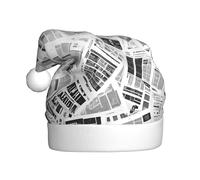 WDXQHY old newspaper Adult Plush Christmas Hat Festive Holiday Decoration and Party Accessory Christmas hat for Adult Holiday party decorations hat