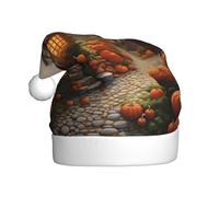WDXQHY Pumpkin Blossom Town Adult Plush Christmas Hat Festive Holiday Decoration and Party Accessory Christmas hat for Adult Holiday party decorations hat
