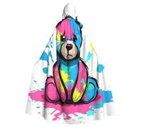 WDXQHY Sad cartoon teddy bear Adult Halloween Cloak with Hood Comfortable Elastic Party Cape Perfect for Costumes Cosplay Halloween Parties Hooded Cloak