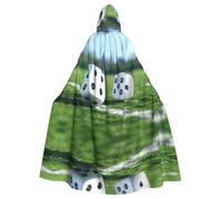 WDXQHY Sieve on the grass Halloween Hooded Cloak Full Print Polyester Costume Cape for Cosplay Parties Masquerades Comic Cons Lightweight Comfortable No-Itch Fabric with Tie Closure