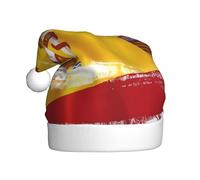 WDXQHY Spain Flag Adult Plush Christmas Hat Festive Holiday Decoration and Party Accessory Christmas hat for Adult Holiday party decorations hat