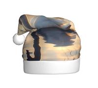 WDXQHY Sunset swan Adult Plush Christmas Hat Festive Holiday Decoration and Party Accessory Christmas hat for Adult Holiday party decorations hat