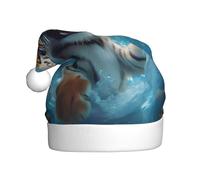 WDXQHY Swimming tiger Adult Plush Christmas Hat Festive Holiday Decoration and Party Accessory Christmas hat for Adult Holiday party decorations hat
