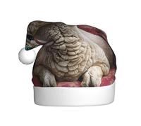 WDXQHY The alpaca on the throne Adult Plush Christmas Hat Festive Holiday Decoration and Party Accessory Christmas hat for Adult Holiday party decorations hat