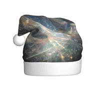 WDXQHY The kaleidoscope aurora Adult Plush Christmas Hat Festive Holiday Decoration and Party Accessory Christmas hat for Adult Holiday party decorations hat