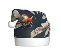 WDXQHY Two koi carp Adult Plush Christmas Hat Festive Holiday Decoration and Party Accessory Christmas hat for Adult Holiday party decorations hat