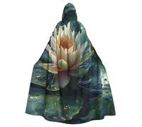 WDXQHY Water lily Adult Halloween Cloak with Hood Comfortable Elastic Party Cape Perfect for Costumes Cosplay Halloween Parties Hooded Cloak