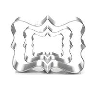 WDYJMALL 3 Piece Rectangle Plaque Frame Shaped Cookie Cutter