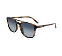 WDZAYXC Lightweight Polarised Round Double Bridge Sunglasses Unisex, Turtle/Gradient Grey, One Size
