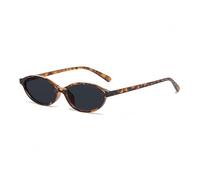 WDZAYXC Retro Oval Rectangular Sunglasses for Men and Women, Classic Vintage Glasses, UV400 Protection, Leopard / grey.