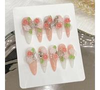 WDZDS 10pcs Detachable Long And Short False Nails Press On Nails Full Cover False Nails For Women And Girls Daily Decoration