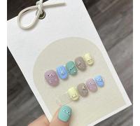 WDZDS 10pcs Pure Handmade Multi-Color False Nails Press On Nails Full Cover False Nails For Women And Girls Daily Decoration