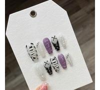 WDZDS 10pcs Pure Handmade Multi-Color False Nails Press On Nails Full Cover False Nails For Women And Girls Daily Decoration