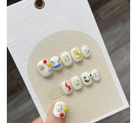 WDZDS 10pcs Pure Handmade Multi-Color False Nails Press On Nails Full Cover False Nails For Women And Girls Daily Decoration