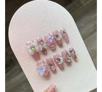 WDZDS 10pcs Pure Handmade Multi-Color False Nails Press On Nails Full Cover False Nails For Women And Girls Daily Decoration