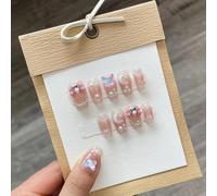 WDZDS 10pcs Pure Handmade Multi-Color False Nails Press On Nails Full Cover False Nails For Women And Girls Daily Decoration
