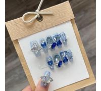 WDZDS 10pcs Pure Handmade Multi-Color False Nails Press On Nails Full Cover False Nails For Women And Girls Daily Decoration