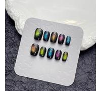 WDZDS 10pcs Pure Handmade Multi-Color False Nails Press On Nails Full Cover False Nails For Women And Girls Daily Decoration