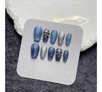 WDZDS 10pcs Pure Handmade Multi-Color False Nails Press On Nails Full Cover False Nails For Women And Girls Daily Decoration