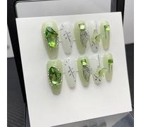 WDZDS 10pcs Pure handmade pattern False Nails Press On Nails Full Cover False Nails For Women And Girls Daily Decoration