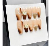 WDZDS 10pcs Pure handmade pattern False Nails Press On Nails Full Cover False Nails For Women And Girls Daily Decoration