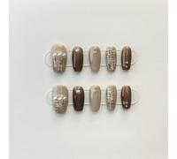 WDZDS 10pcs Pure handmade pattern False Nails Press On Nails Full Cover False Nails For Women And Girls Daily Decoration