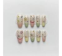 WDZDS 10pcs Pure handmade pattern False Nails Press On Nails Full Cover False Nails For Women And Girls Daily Decoration