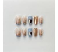 WDZDS 10pcs Pure handmade pattern False Nails Press On Nails Full Cover False Nails For Women And Girls Daily Decoration