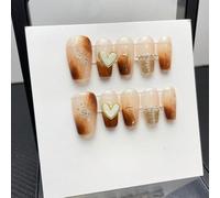 WDZDS 10pcs Pure handmade pattern False Nails Press On Nails Full Cover False Nails For Women And Girls Daily Decoration