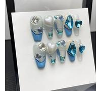 WDZDS 10pcs Pure handmade pattern False Nails Press On Nails Full Cover False Nails For Women And Girls Daily Decoration