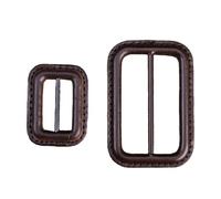WDZDS 2.5/5CM Dark brown Real Leather Buckle Replacement Leather Covered Belt Buckle Replacement With Pin For Crafting Triglide Slider Buckle