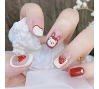 WDZDS 24pcs Multiple Styles False Nails Press-On Nails Full Cover False Nails Suitable For Women And Girls Daily Decoration