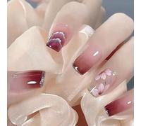WDZDS 24pcs Multiple Styles False Nails Press-On Nails Full Cover False Nails Suitable For Women And Girls Daily Decoration