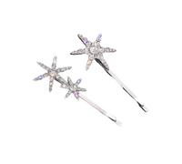 WDZDS 2Pcs/Set 6.8CM Silver Gold Rhinestone Bridal Hair Clips Wedding Hairpiece Crystal Barrettes For Women'S Prom And Special Occasions